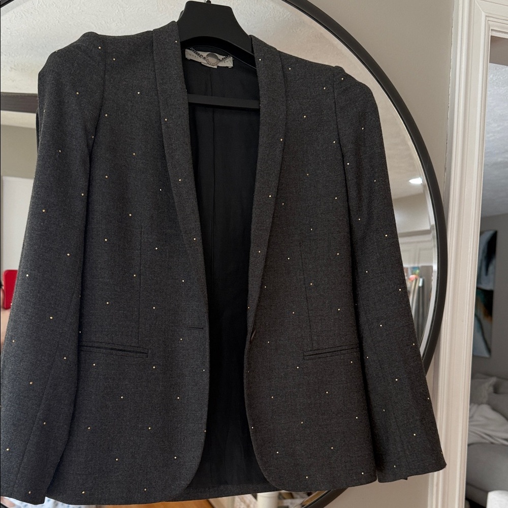 Stella McCartney Charcoal Blazer with Gold Dots